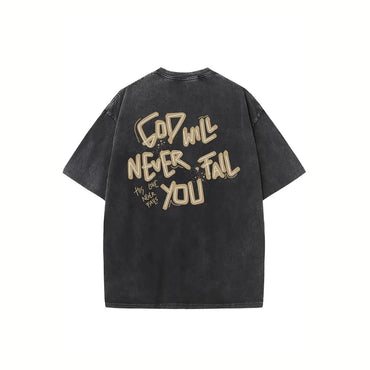 320g Heavy Men's Washed Vintage Oversized T-Shirts Street Hip Hop Punk T Shirt women Harajuku Casual Cotton Short Sleeve Tee top