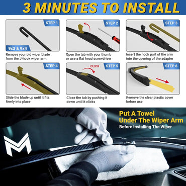 Patented OEM Carbon Fiber Windshield Wipers Blades 16"+16" | Fits Jeep Wrangler Gladiator 2018-2025 | Front Automotive Replaceme