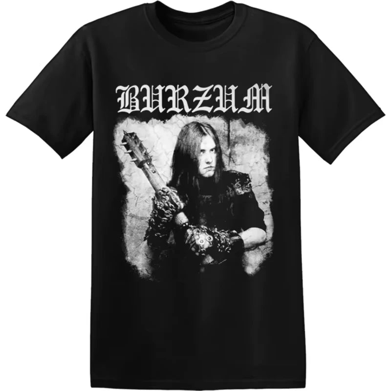 2025 Burzum band imported European and American retro metal band pure cotton men's and women's printed short-sleeved T-shirts