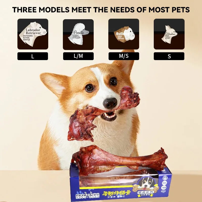 Pet Dog Snacks Crispy Beef Bone Stick Grinding Teeth Strengthening Delicious Nutritious Balanced Meat Flavorful Bone Pets Food