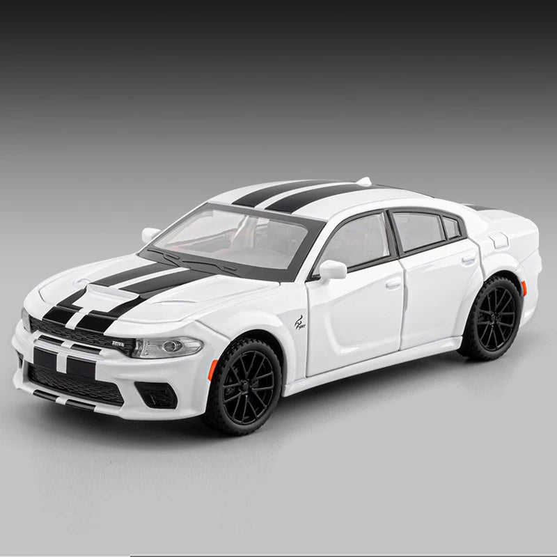 1/32 Scale Realistic Alloy Dodge Charger Car Model Toy, With Lights, Sounds And Pull - Back Function, Ideal Birthday & Christmas Gift For Boys And Girls, Suitable For Ages