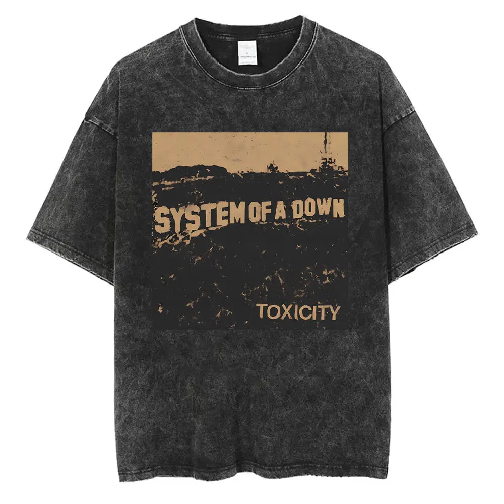 Oversized Washed T-Shirt Forsakens Cotton T-Shirts Meme Trendy Cool Tshirt for Men Beach Y2K Retro Casual Tees
