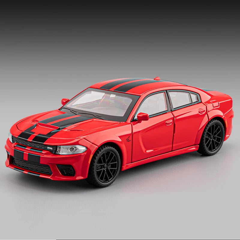 1/32 Scale Realistic Alloy Dodge Charger Car Model Toy, With Lights, Sounds And Pull - Back Function, Ideal Birthday & Christmas Gift For Boys And Girls, Suitable For Ages