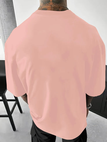 Men's cherry blossom pattern breathable polyester fiber mass casual T-shirt comfortable and breathable summer casual clothing