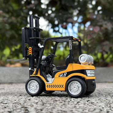 Children's metal die-cast rear forklift toy with lights, sound and liftable design - Construction truck toys for 3 years old+