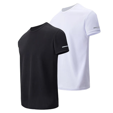 1/2/4Pcs Men's Summer Solid Color Mix And Match Short-sleeved Young Men's Loose Quick-drying Sports Running Shirt Middle-aged T-
