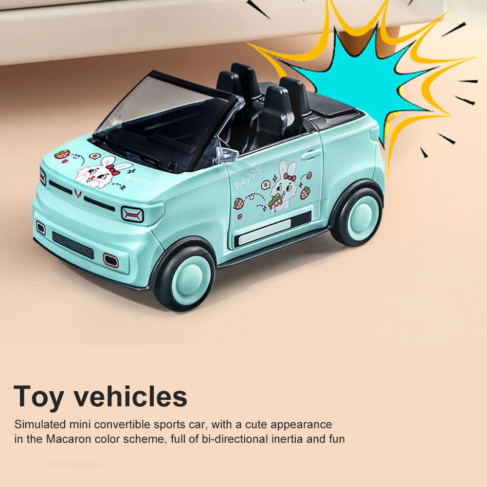 Mini Child's Toy Automobile with Openable Doors Kids Model Car Double-Sided Inertance Convertible for Boys Girls Age 3+
