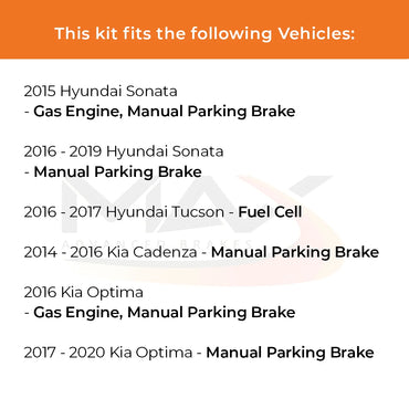 Brake Kit for 2015 2016 2017 2018 2019 Hyundai Sonata Tucson Kia Optima Cadenza w/MPB Rear Replacement Disc Brake Rotors and Cer