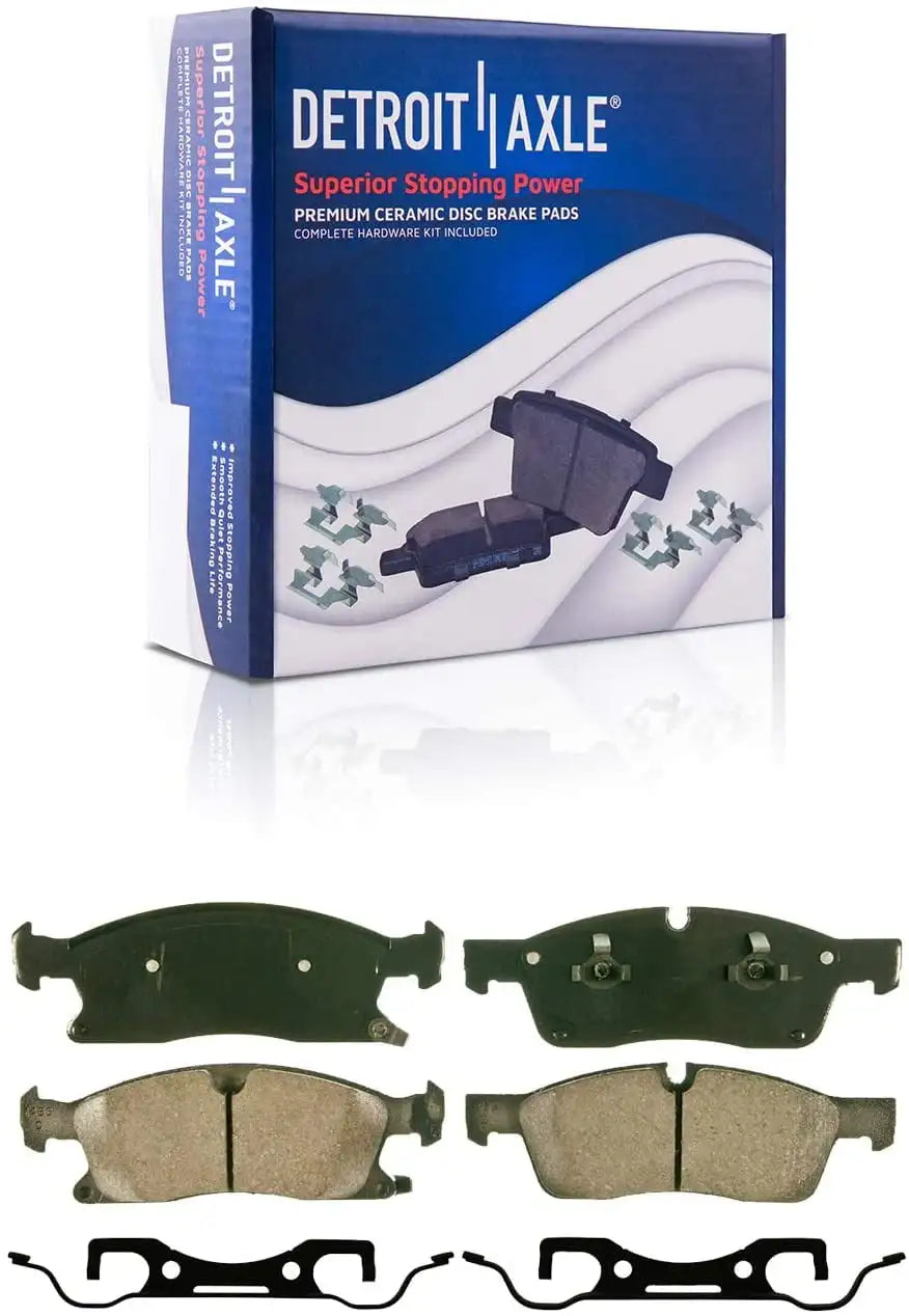 Brake Pads for Jeep 2011-2016 Grand Cherokee 2011-2020 Dodge Durango, Ceramic Brakes Pads Front & Rear Replacement