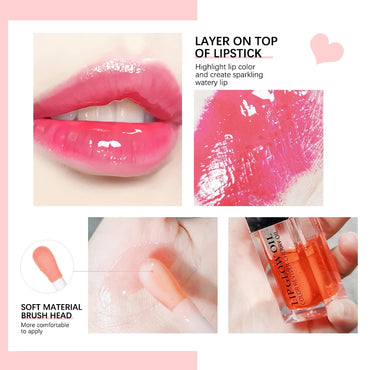 Crystal Jelly Lip Glow Oil 6ml Moisturizing Plumping Lip Gloss Makeup Sexy Plump Lip Glow Oil Tinted Lips Plumper Care Cosmetics