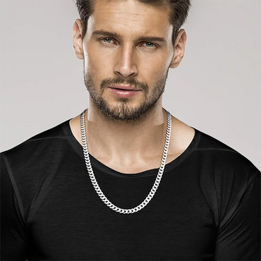 7mm Men's Cuban Link Chain 925 Sterling Silver Necklace Curb Cuban Link Chain Chokers for Women Hip Hop Jewelry Ships from USA