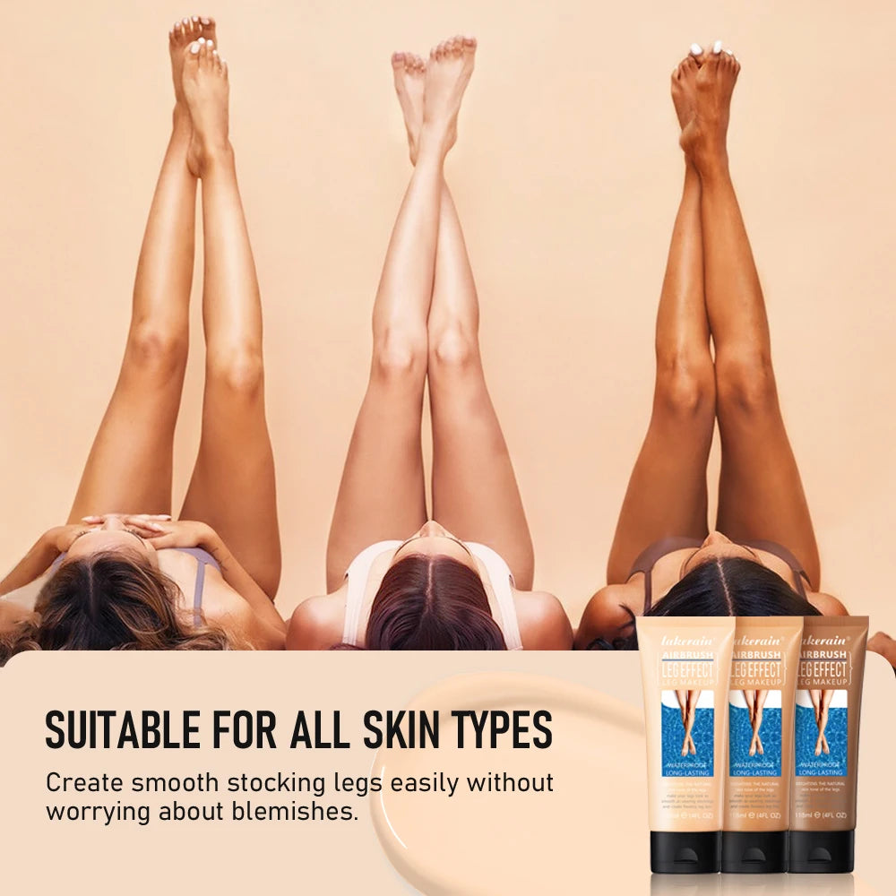 Lakerain 118ml Leg Makeup Cream Long-lasting Waterproof Anti-Transfer Concealer Even Skin Tone Care Brown Liquid Foundation