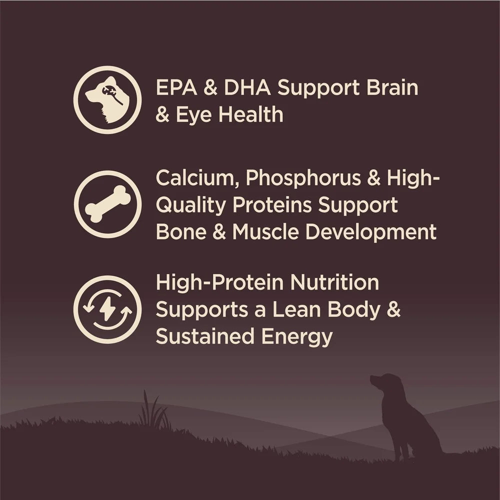 Natural Grain Free Dry Dog Food Puppy Recipe 26lb High Protein Nutrient Rich Superfood DHA Omega Fatty Acids Whole Body Health