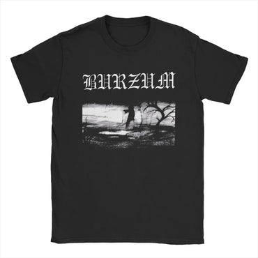 2025 Burzum band imported European and American retro metal band pure cotton men's and women's printed short-sleeved T-shirts