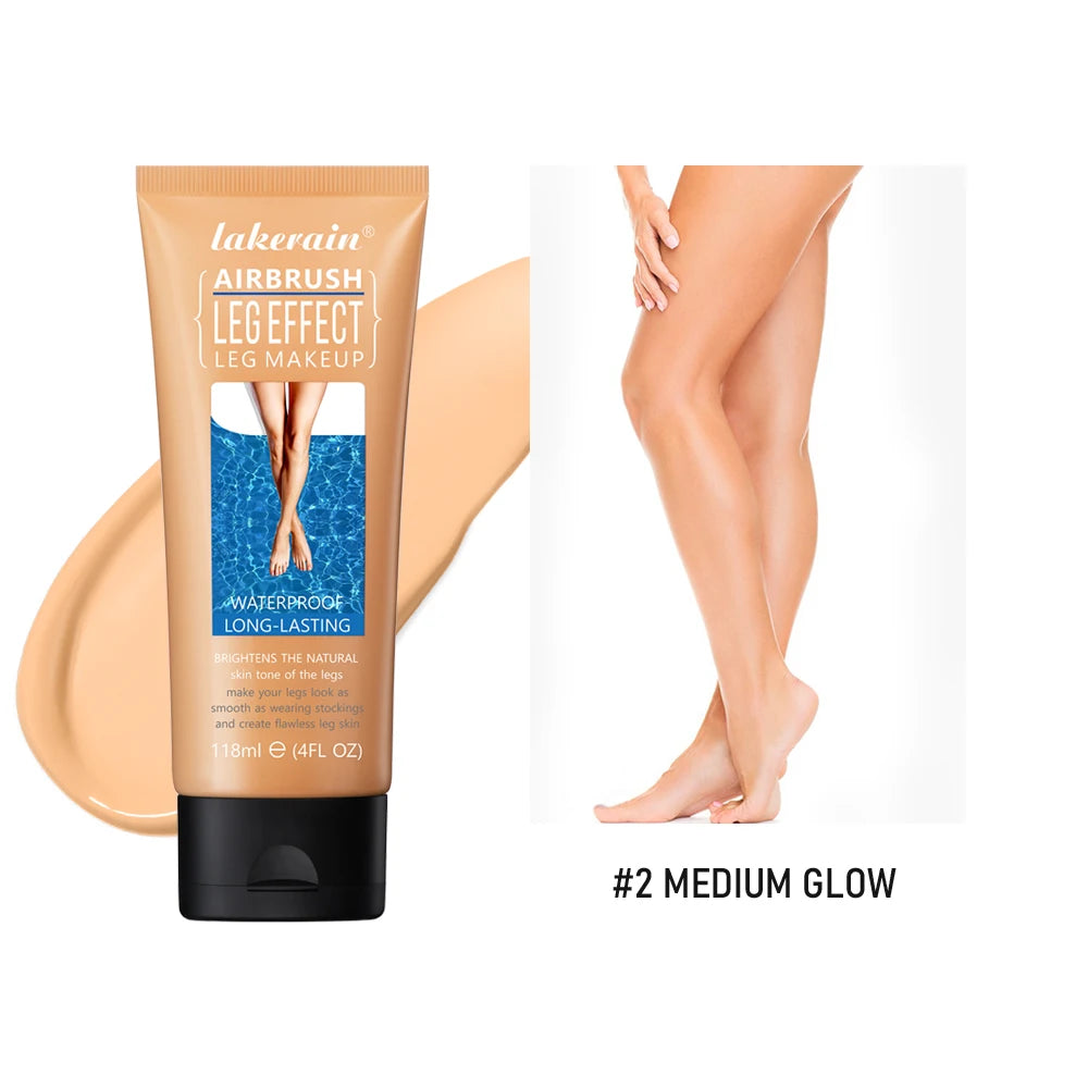 Lakerain 118ml Leg Makeup Cream Long-lasting Waterproof Anti-Transfer Concealer Even Skin Tone Care Brown Liquid Foundation