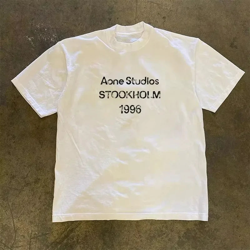 Summer Fashion Trend Luxury Brand Letter Printed T-shirt Men's and Women's Cotton T-shirt Short Sleeved T-shirt Unisex Top