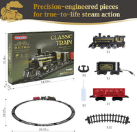 Classic Christmas Train Toy Set with Lights and Sound Effects for Holiday Fun