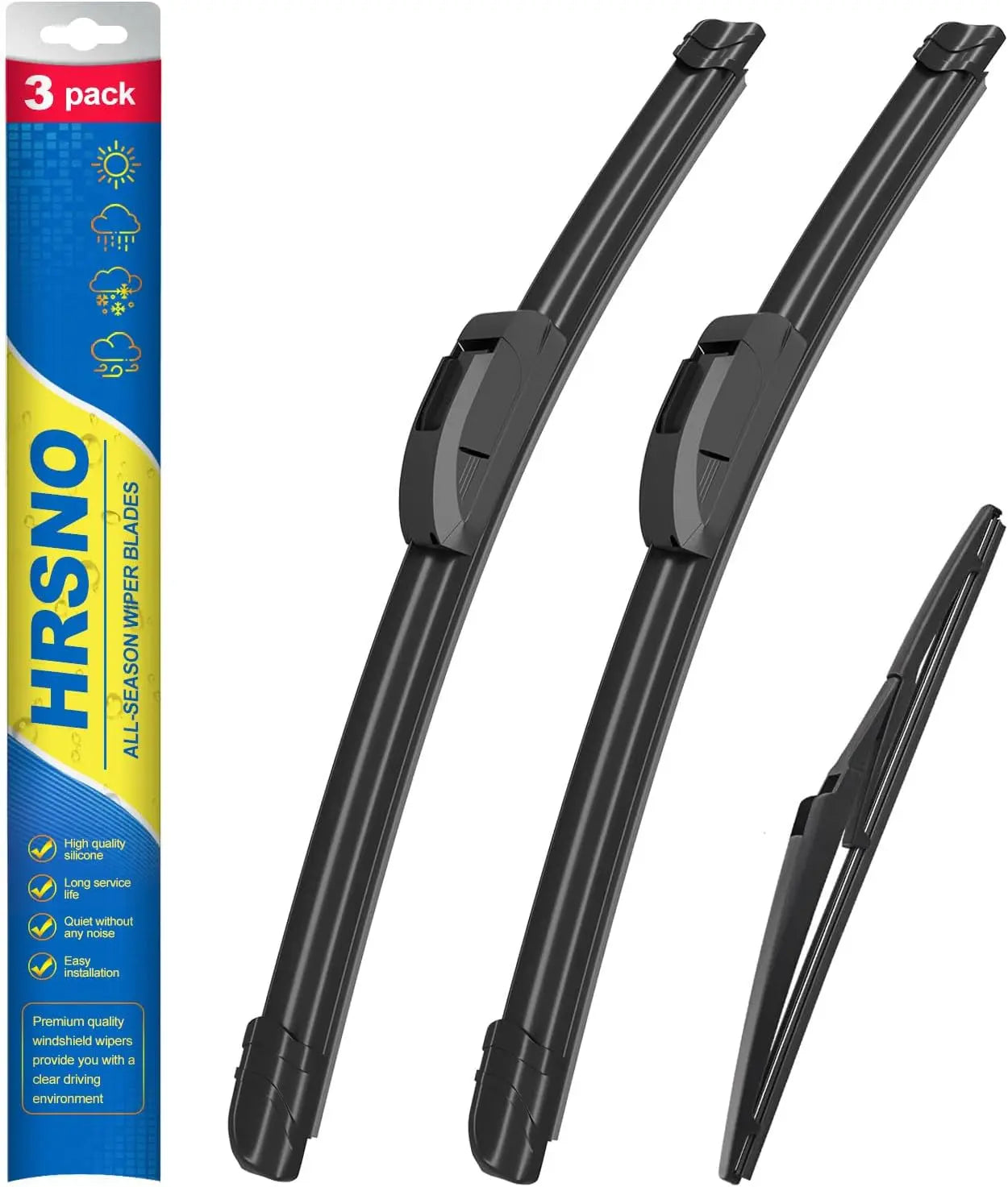 26"+16" Windshield Wipers With 10" Rear Wiper Blade Sets Automotive Replacement for Toyota Rav4 2013-2018,Easy For Installation