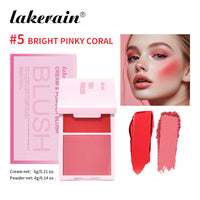 Cream&Powder Blush Palette Natural Long-lasting High Pigment Blusher Makeup Contour Powder Beauty Peach Pink Korean Makeup Blush