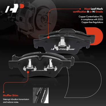 A-Premium Front & Rear Ceramic Disc Brake Pads Set