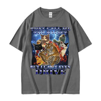 They Call Me Racist But I Cant Drive Funny Cat Meme T Shirts Men Vintage Fashion Oversized 100% Cotton T-shirt Unisex Streetwear