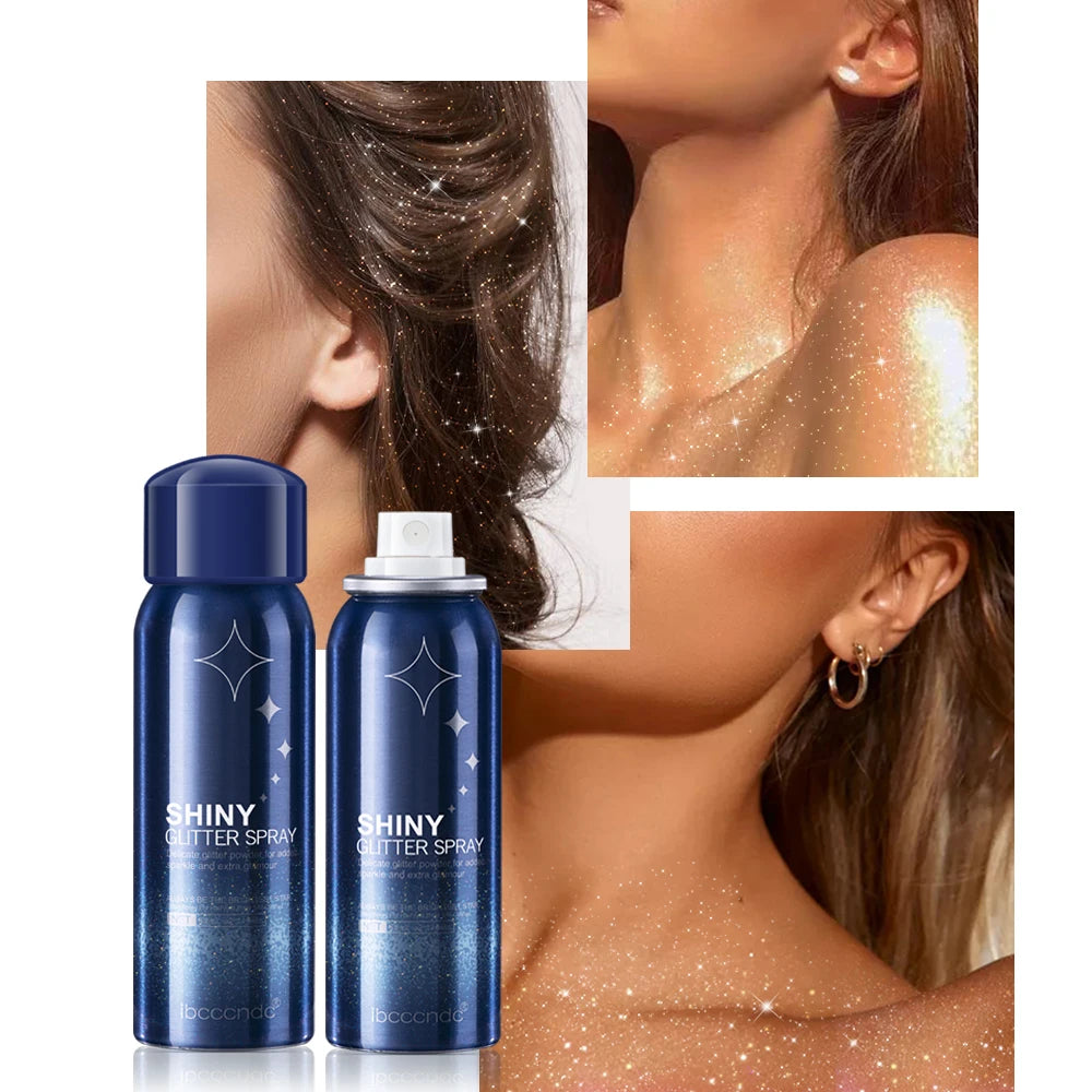 Hair Body Glitter for Body Shimmer Makeups Nightclub Party Body Spray Mist Shine Makeup Beauty Health Glitter Spray Cosmetics