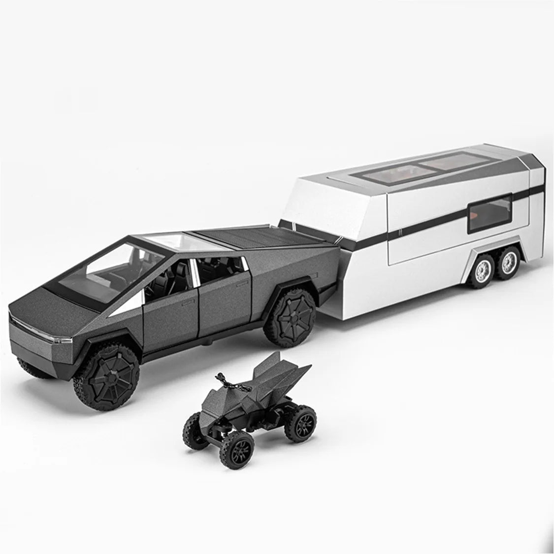Boy Toy Pickup Truck 1/24Mars Pickup Diecast Metal Model Car, Camper RVMotorhome Toys, With Sound and Light Pull Back, Kids Birt