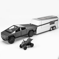 Boy Toy Pickup Truck 1/24Mars Pickup Diecast Metal Model Car, Camper RVMotorhome Toys, With Sound and Light Pull Back, Kids Birt
