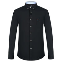 Men's Plaid Striped Oxford Long Sleeve Button-down Shirts with Pocket, Spring Fall 60% Cotton Versatile Casual Menswear Clothing