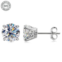 925 silver, moissanite stud earrings, men's earrings, women's earrings, set with 6/7/8mm moissanite, simple and small style, sui