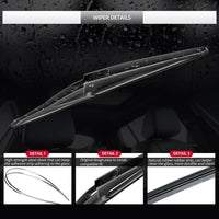 Rear Wiper Blade Assembly for Nissan Pathfinder 2013 2014 2015 2016 2017 2018 2019 2020– Back Windshield  Replacement Set