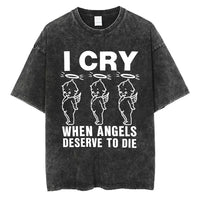 Oversized Washed T-Shirt Forsakens Cotton T-Shirts Meme Trendy Cool Tshirt for Men Beach Y2K Retro Casual Tees