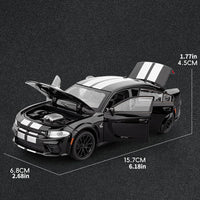 1/32 Scale Realistic Alloy Dodge Charger Car Model Toy, With Lights, Sounds And Pull - Back Function, Ideal Birthday & Christmas Gift For Boys And Girls, Suitable For Ages