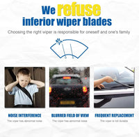 26"+16" Windshield Wipers With 10" Rear Wiper Blade Sets Automotive Replacement for Toyota Rav4 2013-2018,Easy For Installation