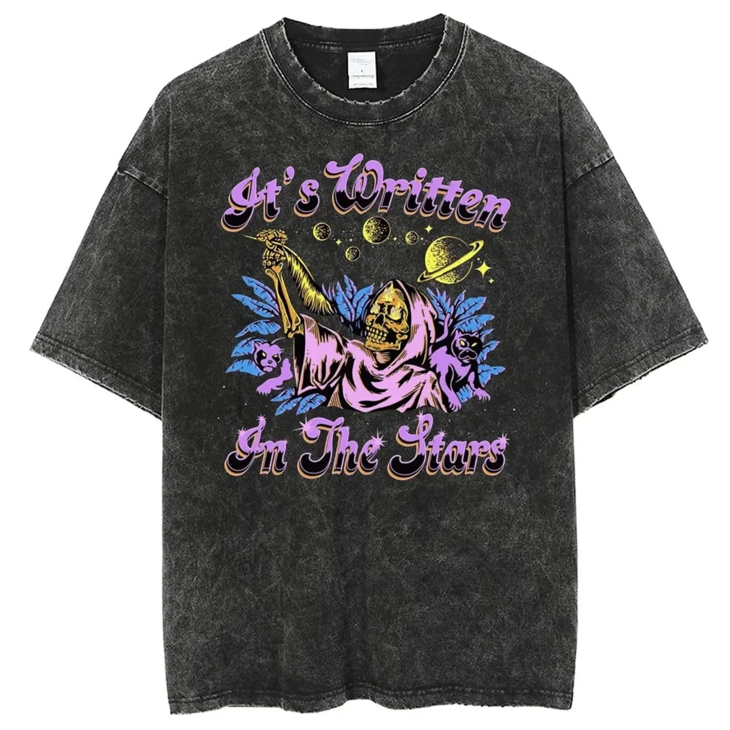 Vintage Skull Ghost T Shirt Men Women Y2K Cotton Tshirt Unisex Streetwear T-shirt Clothing Top Tee