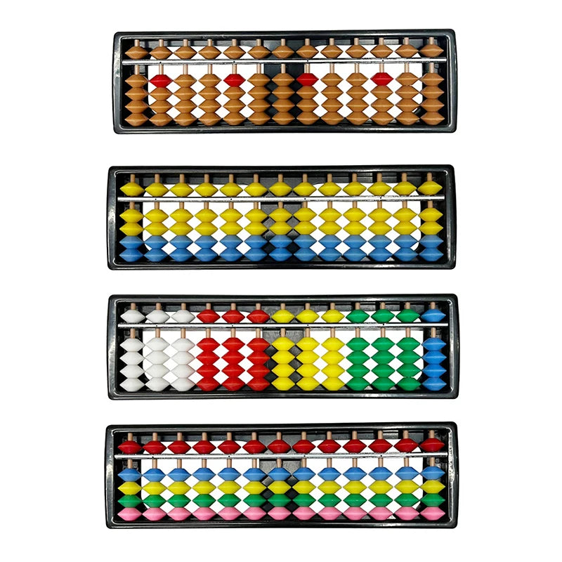 Portable Chinese13 Digits Column 5 Beads Colored Abacus Arithmetic Soroban Calculating Counting Math Learning Tool For Children