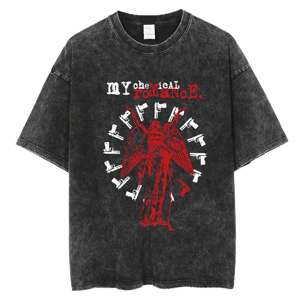 Vintage Skull Ghost T Shirt Men Women Y2K Cotton Tshirt Unisex Streetwear T-shirt Clothing Top Tee