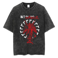 Vintage Skull Ghost T Shirt Men Women Y2K Cotton Tshirt Unisex Streetwear T-shirt Clothing Top Tee