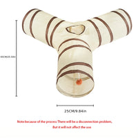 Beige Pet Cat Tunnel Toys Foldable Pet Cat Kitty Training Interactive Fun Toy For Cats Rabbit Animal Play Tunnel Tube