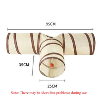Beige Pet Cat Tunnel Toys Foldable Pet Cat Kitty Training Interactive Fun Toy For Cats Rabbit Animal Play Tunnel Tube