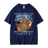 They Call Me Racist But I Cant Drive Funny Cat Meme T Shirts Men Vintage Fashion Oversized 100% Cotton T-shirt Unisex Streetwear