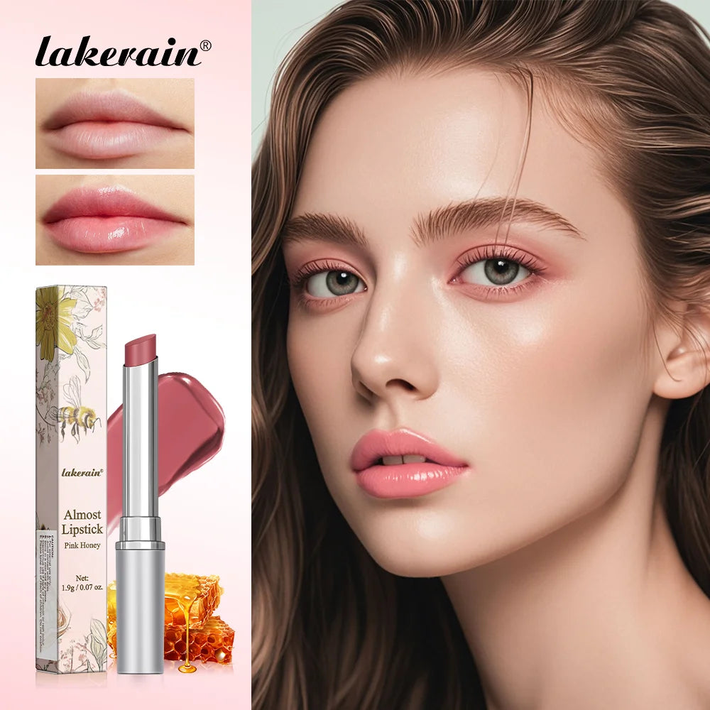 Lakerain Pink Honey Lip Balm Lipstick Natural Color Creamy Texture Long Lasting Moisturizing  Nourishing Lip Care Gloss Cosmetic