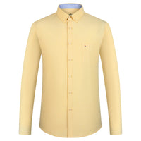Men's Plaid Striped Oxford Long Sleeve Button-down Shirts with Pocket, Spring Fall 60% Cotton Versatile Casual Menswear Clothing