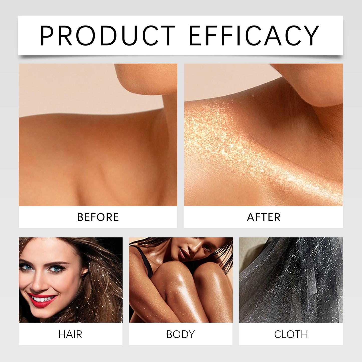 EELHOE Highlighter Powder Spray Body Liquid Highlight High Gloss Glitter For Face Body Makeup Shimmer Sparkle Powder Cosmetics