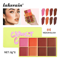 8 Colors Blush Vivid Color Case Eyebrow Blush Highlighter Palette Matte Shimmer Finishes Shadow Tones Long-Lasting Cosmetics