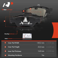 A-Premium Front & Rear Ceramic Disc Brake Pads Set