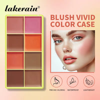 8 Colors Blush Vivid Color Case Eyebrow Blush Highlighter Palette Matte Shimmer Finishes Shadow Tones Long-Lasting Cosmetics