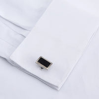 Men's Formal Long Sleeve Dressy Shirt Covered Buttons Front Placket Fits Comfortably French Cuffs Shirts Random Metal Cufflinks