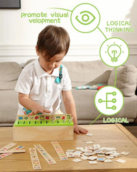 Wooden Montessori Sorting Toys, Educational Early Learning Activities Box for Category Objects Picture Matching, Preschool Kinde