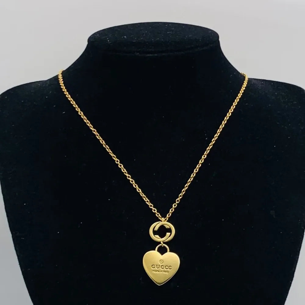 Classic Necklace Double G Letter Retro Necklace Women's Brass 2025 New Neck Jewelry
